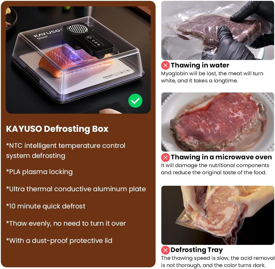Defrost frozen meat in minutes