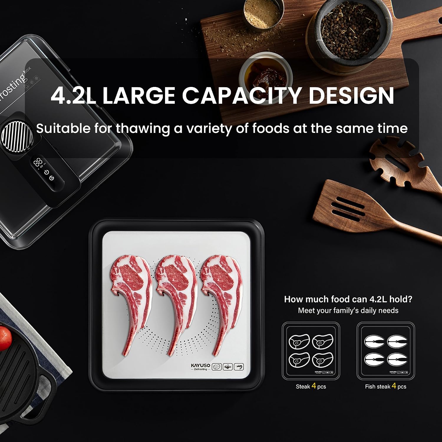 Defrost frozen meat in minutes
